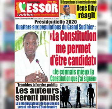 CÔTE D’IVOIRE : REVUE DES UNES DU MARDI 18 AOÛT 2020