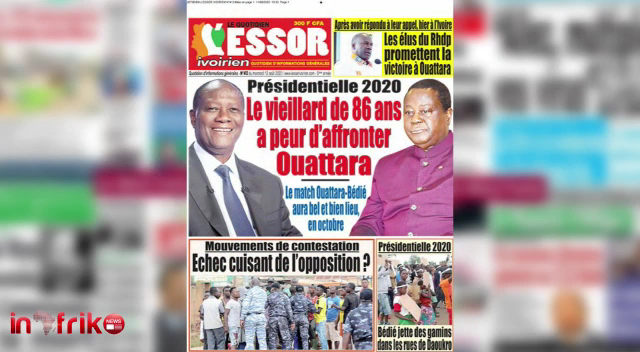 COTE D’IVOIRE :REVUE DES UNES DU MERCREDI 12 AOÛT 2020