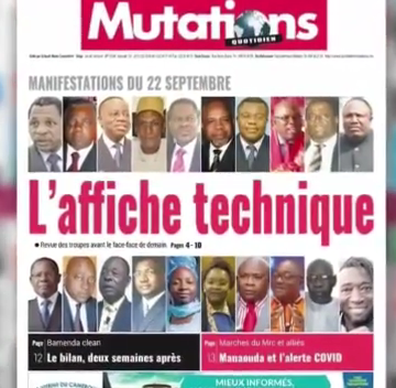 CAMEROUN: REVUE DES UNES DU LUNDI 21 AOÛT 2020