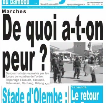 CAMEROUN: REVUE DES UNES DU MERCREDI 23 SEPTEMBRE 2020